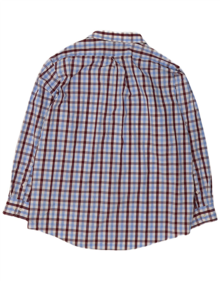 Chaps Herre Classic Fit skjorte str. 17 1/2 XL Blå ternet bomuld