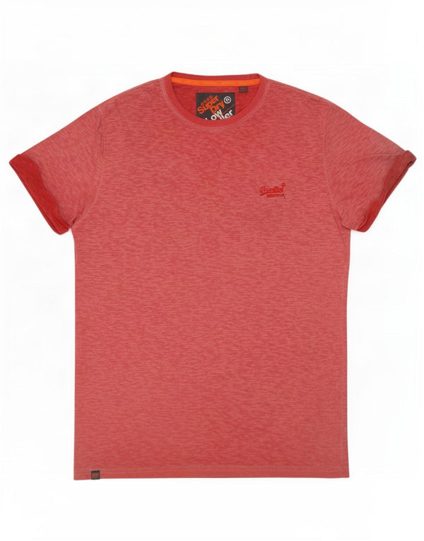 Superdry Herre T-shirt Top XL Rød Flecked Bomuld