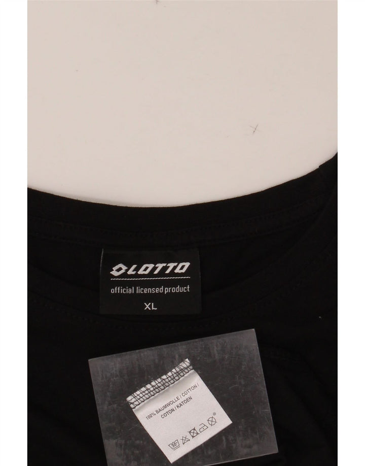 LOTTO Mens T-Shirt Top XL Black Cotton