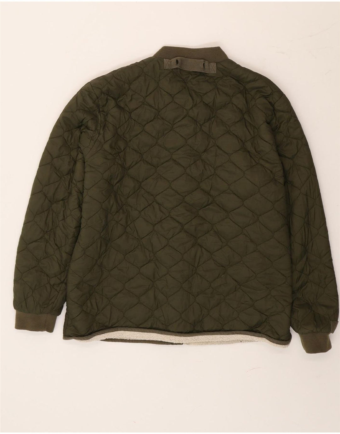 Jack Wills Dame Sherpa Quiltet Jakke UK 14 Stor Grøn Polyamid