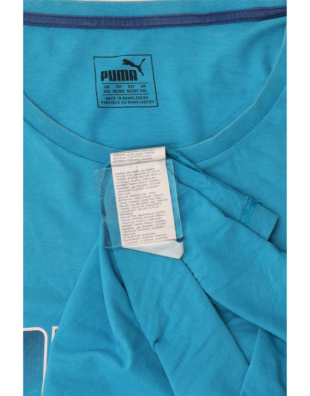 Puma Herre Grafisk T-Shirt Top 2XL Blå Bomuld