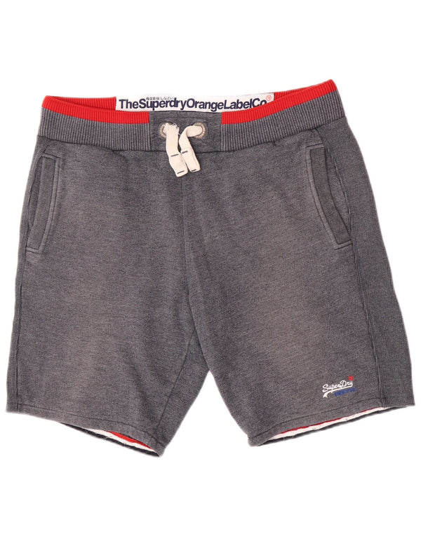 Superdry Herre Slim Fit Sportshorts XL Blå Flecked Bomuld