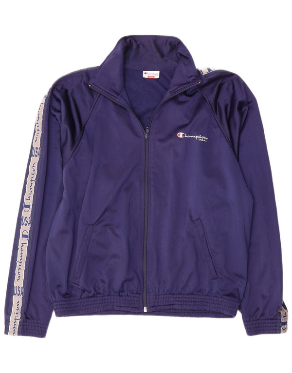 Champion Herre grafisk træningsdragt Topjakke Medium Navy Blue Colourblock