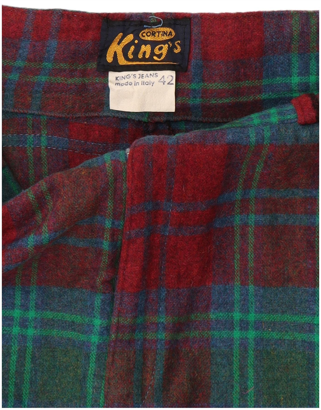 Vintage dame cargo nederdel IT 42 Medium W28 rød ternet uld