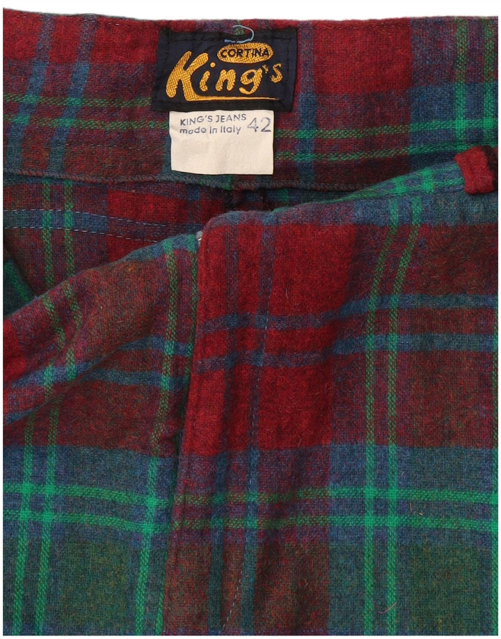 Vintage dame cargo nederdel IT 42 Medium W28 rød ternet uld