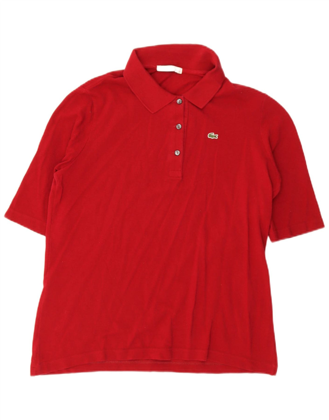 Lacoste Dame Polo Shirt Størrelse 46 XL Rød Bomuld