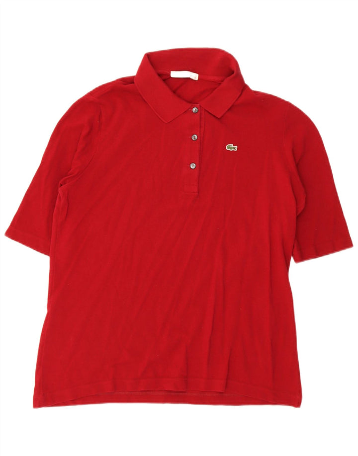 Lacoste Dame Polo Shirt Størrelse 46 XL Rød Bomuld