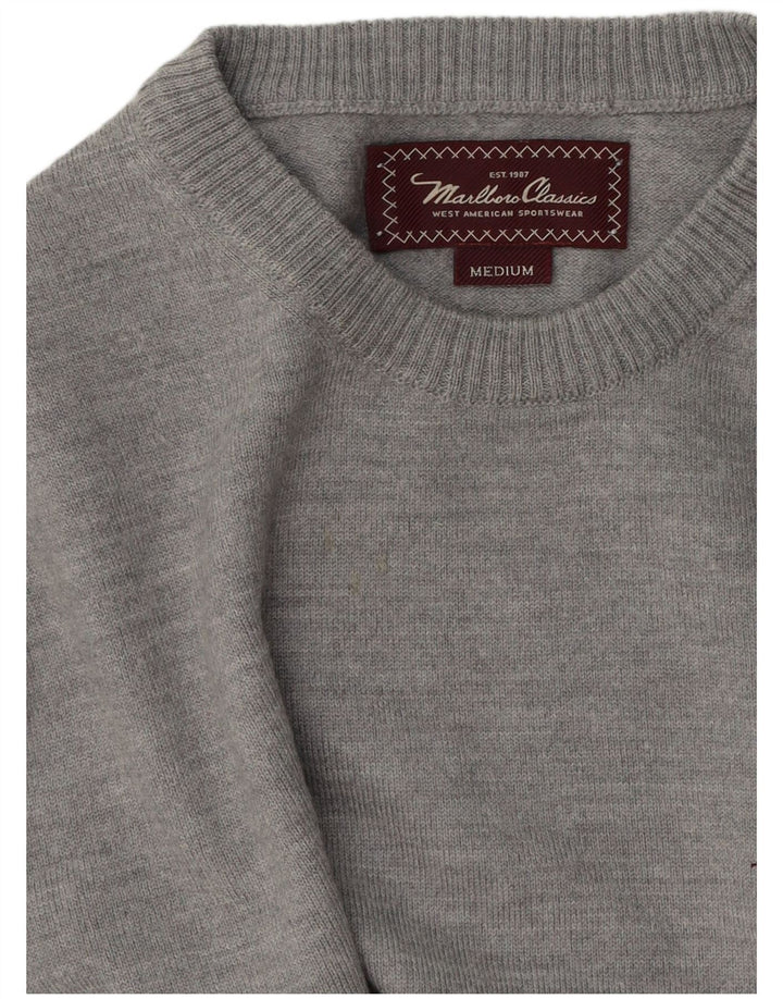Marlboro Classics Herre Crew Neck Jumper Sweater Medium Grå
