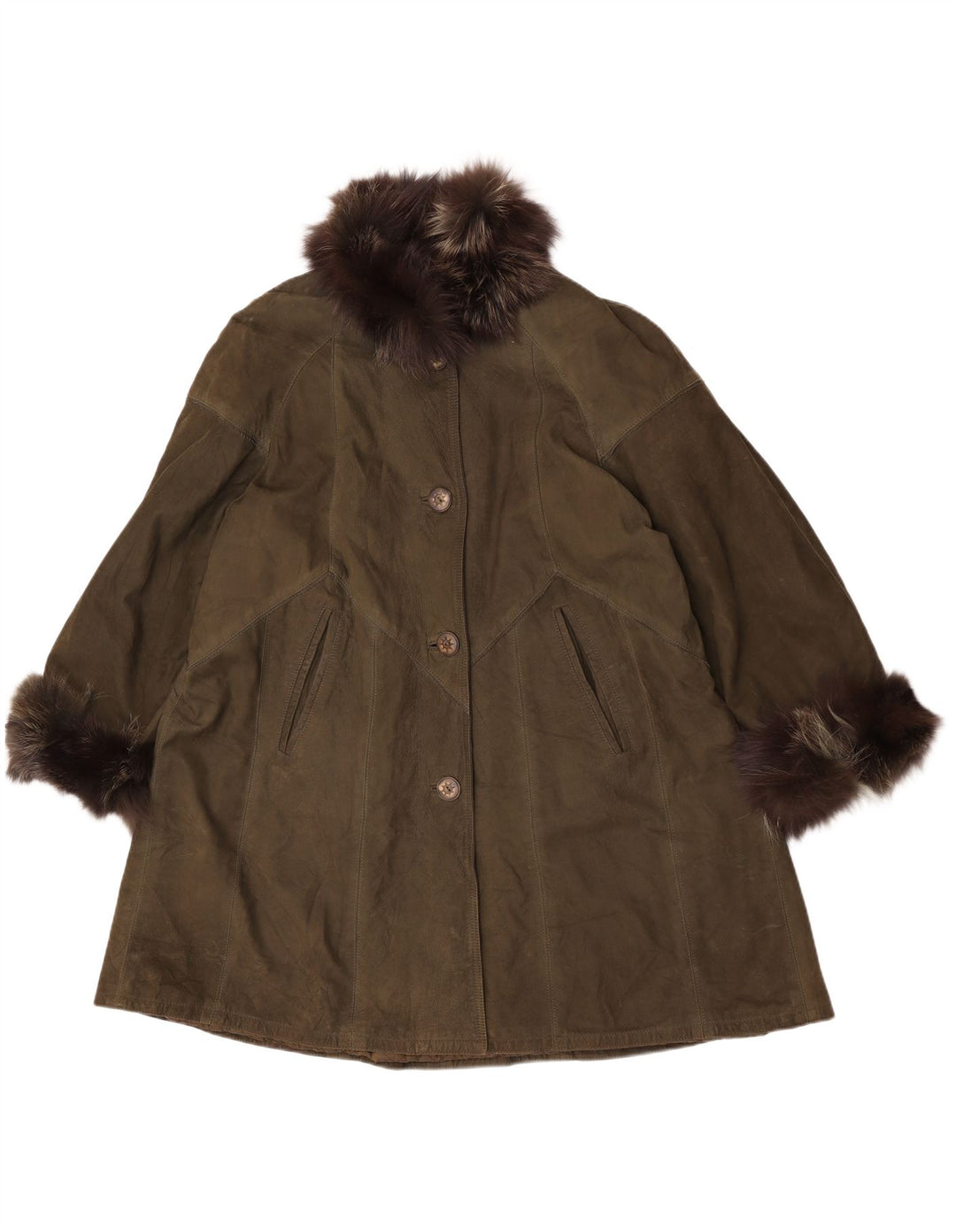 Talenti læderfrakke til kvinder UK 18 XL Khaki læder