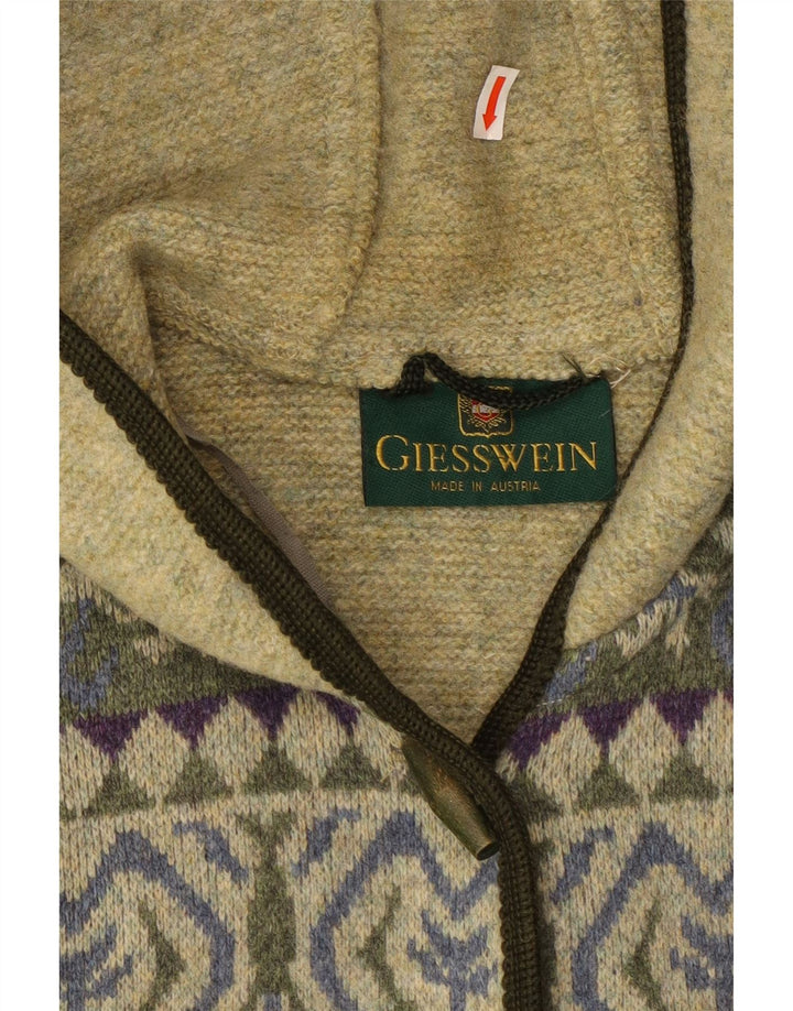 GIESSWEIN Sweater med hætte til kvinder UK 14 Large Green Fair Isle