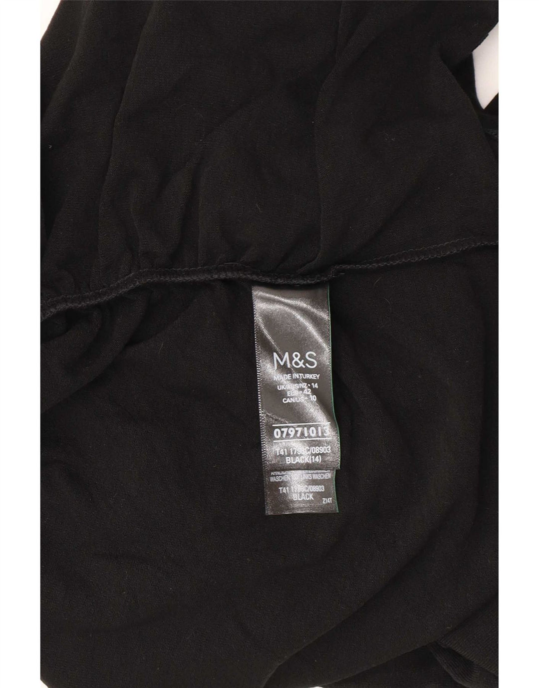 Marks & Spencer Dame Top Langærmet UK 14 Stor Sort Akryl