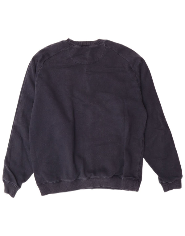 NIKE grafisk sweatshirt til mænd UK 39/41 Medium marineblå bomuld