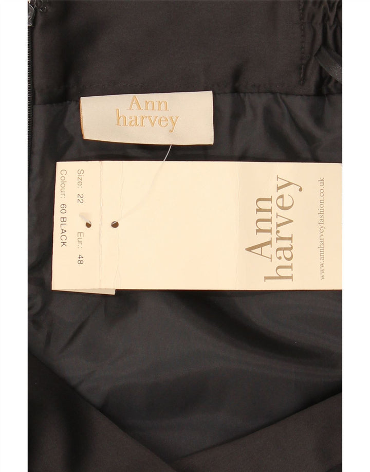 ANN HARVEY Lige nederdel til kvinder UK 22 2XL W44 Sort polyester