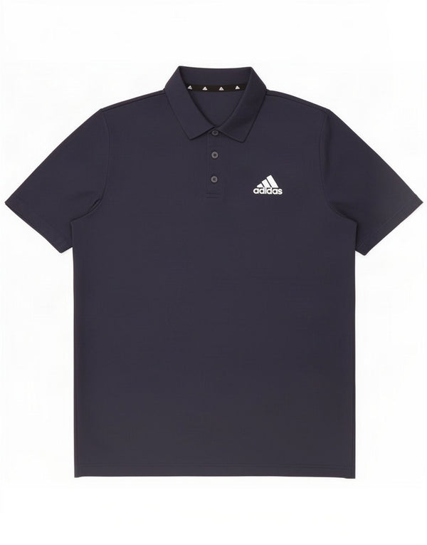 Adidas Mens Polo Shirt Large Navy Blue Polyester