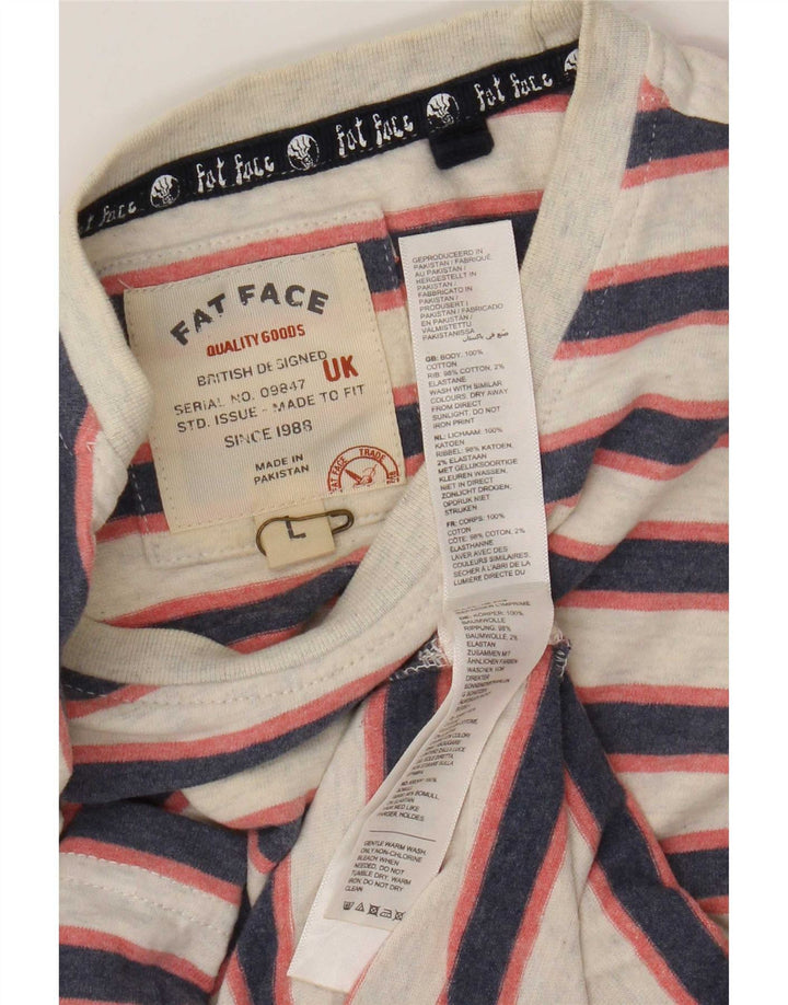 Fat Face Herre T-Shirt Top Stor Grå Stribet Bomuld