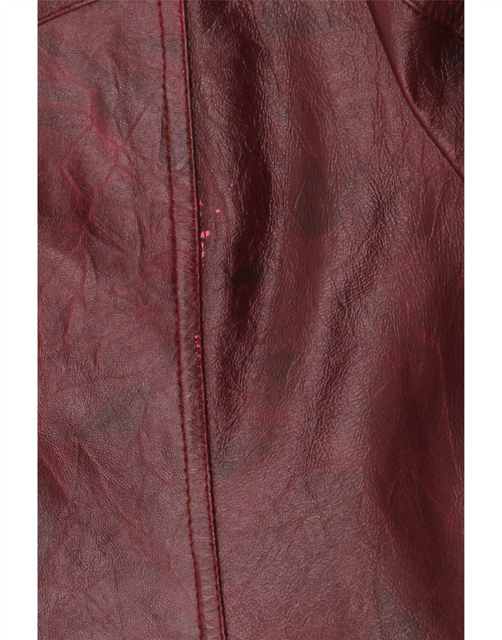 Vintage dame læderjakke UK 26 5XL Burgundy