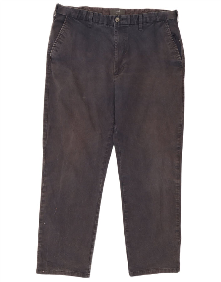 Marks & Spencer Herre Regular Chino Bukser W38 L29 Marineblå Bomuld