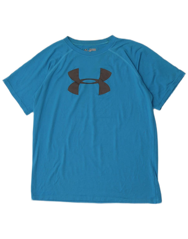 Under Armour Boys Heat Gear Grafisk T-Shirt Top 13-14 år XL Blå