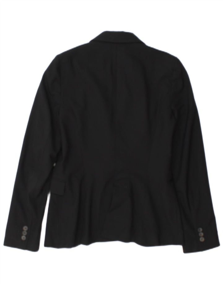 Zara Dame 1 Knap Blazer Jakke EU 34 2XS Sort Acetat