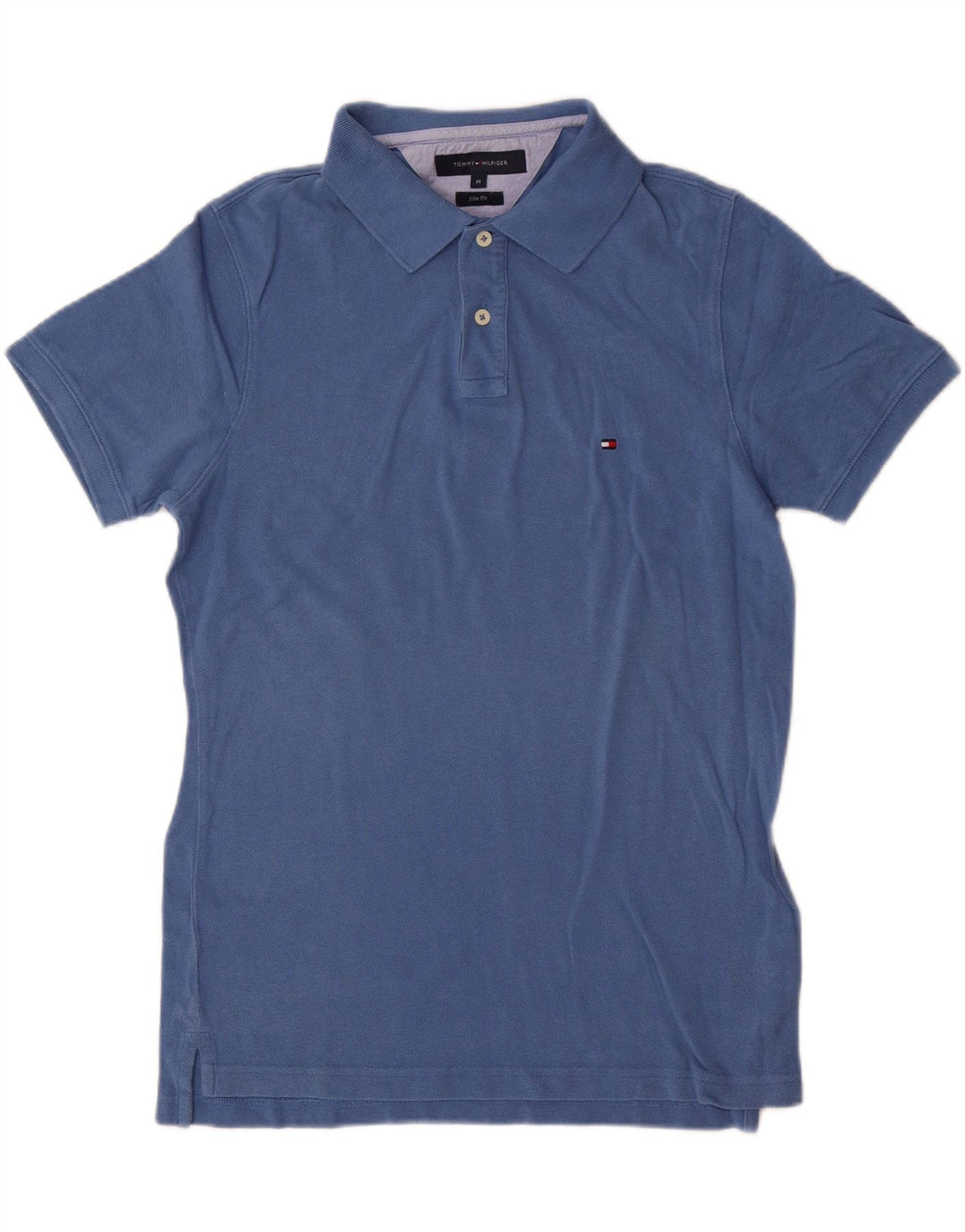 Tommy Hilfiger Herre Slim Fit Polo Shirt Medium Blue Bomuld