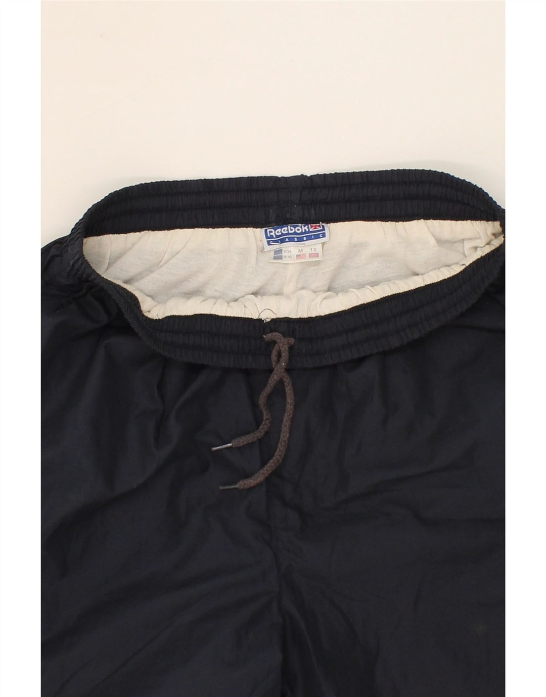 REEBOK Womens Tracksuit Trousers UK 12 Medium Navy Blue Polyester Vintage Reebok and Second-Hand Reebok from Messina Hembry 