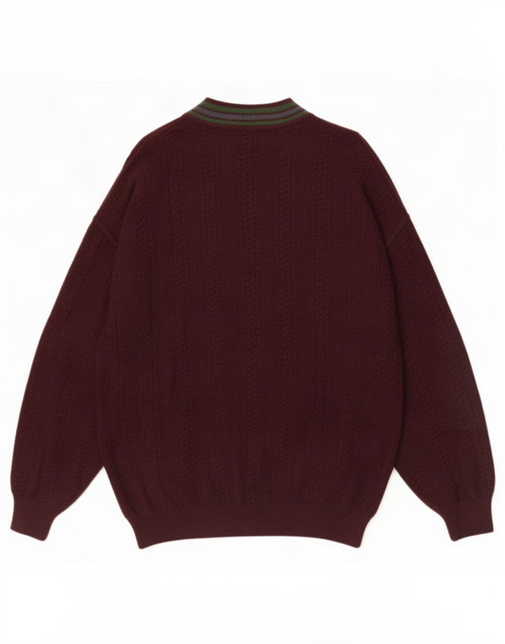 Il Granchio Herre Cardigan Sweater Lille rødbrun stribet