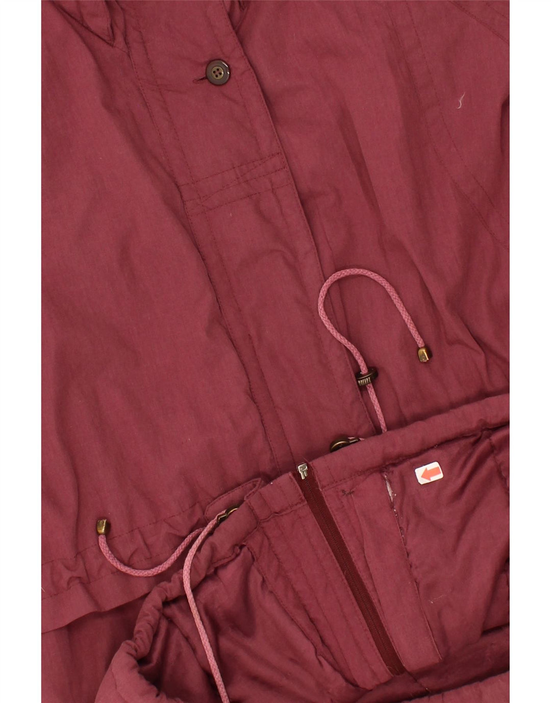VINTAGE Womens Oversized Utility Jacket IT 40 Small Burgundy Polyester Vintage Vintage and Second-Hand Vintage from Messina Hembry 
