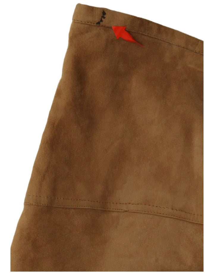 VINTAGE ruskindsnederdel til kvinder W36 XL Beige