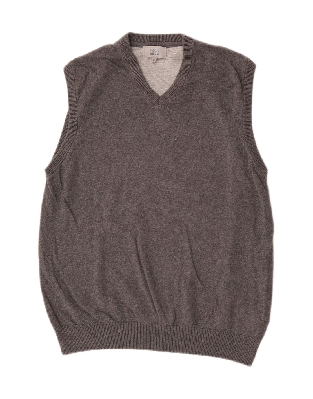 Marks & Spencer Herre Regular Fit Vest Tank Top Medium Grey Bomuld