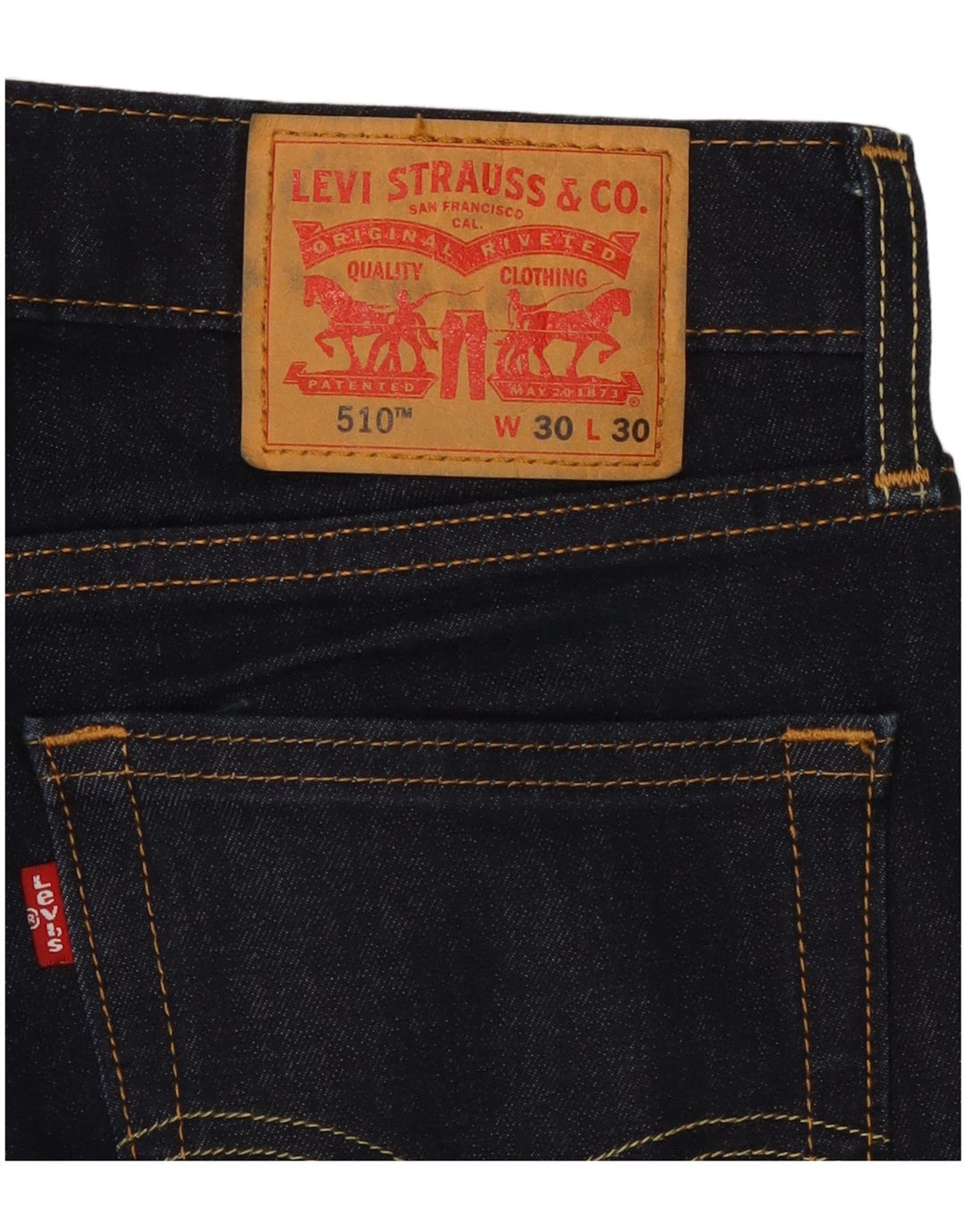 LEVI'S Herre 510 Skinny Jeans W30 L30 Marineblå Bomuld