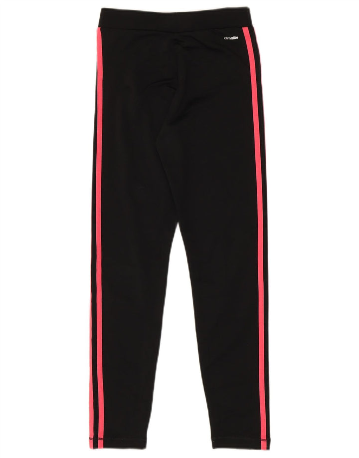 ADIDAS Girls Climalite Leggings 11-12 Years Black Polyester