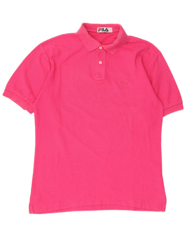 Fila Mens Polo Shirt IT 48 Medium Pink Cotton