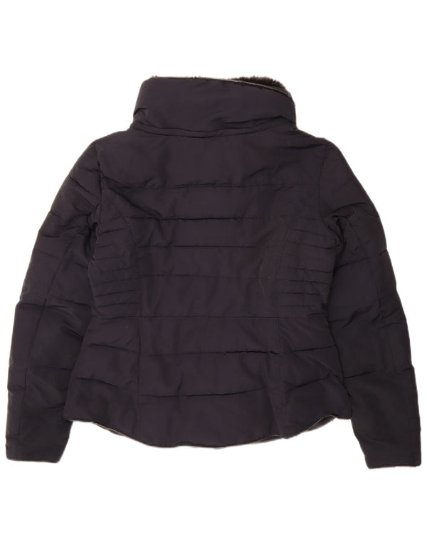 Zara Dame Polstret Jakke UK 16 Large Navy Blue