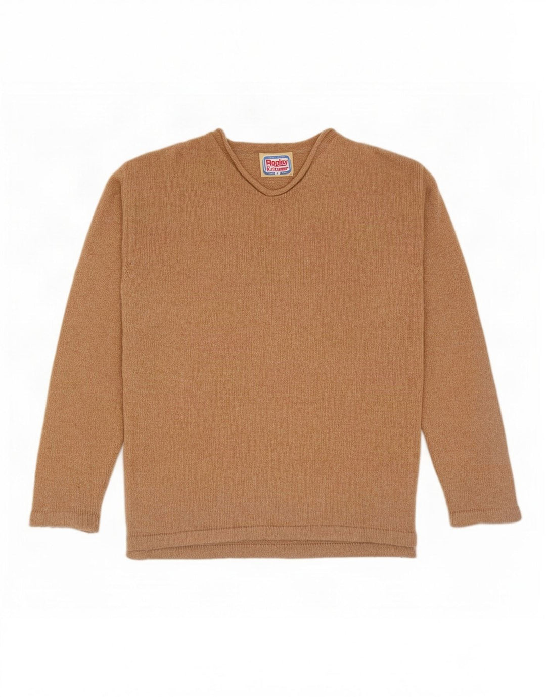 Replay Herre V-hals Jumper Sweater Lille Beige Uld