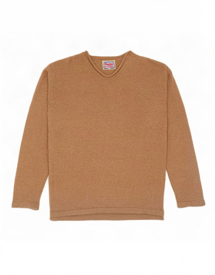 Replay Herre V-hals Jumper Sweater Lille Beige Uld
