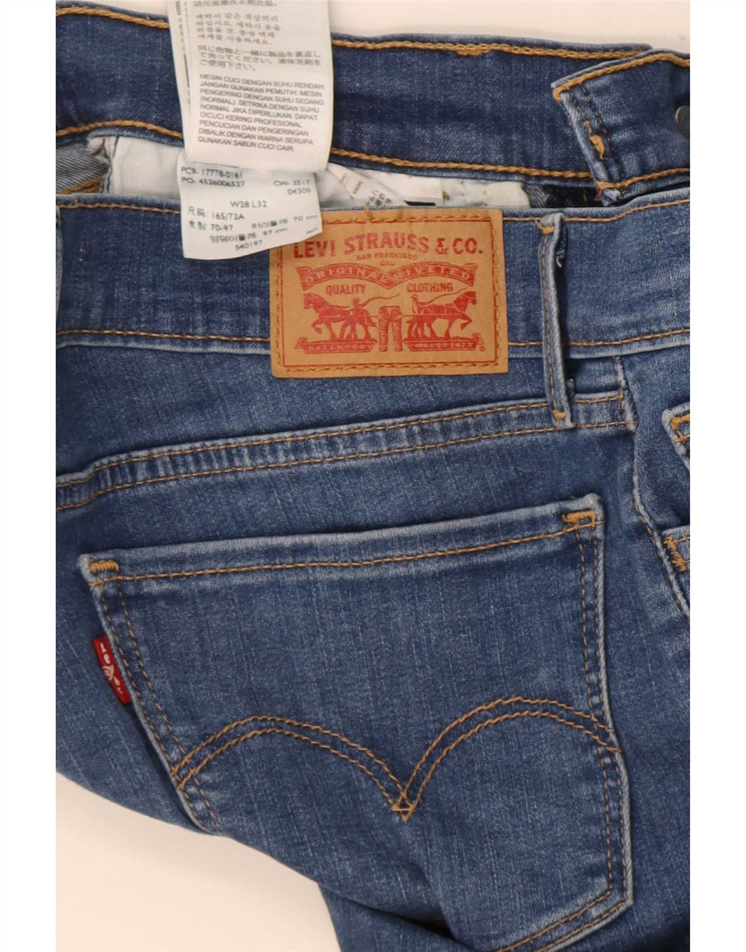 Levi's Dame 710 Super Skinny Jeans W28 L32 Blå Bomuld