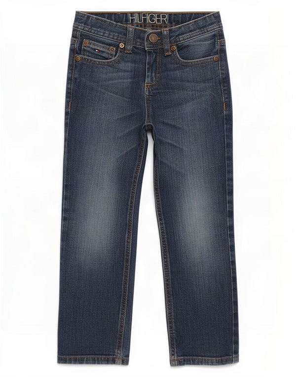 Tommy Hilfiger Boys Straight Jeans 4-5 år W22 L18 Blå Bomuld