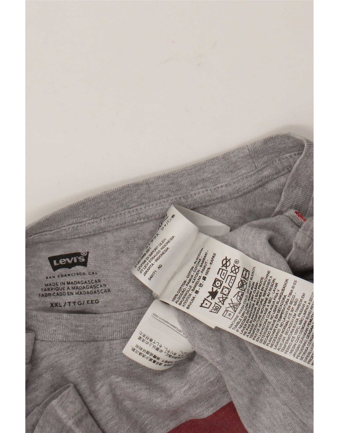 Levi's Herre Grafisk T-Shirt Top 2XL Grå Bomuld