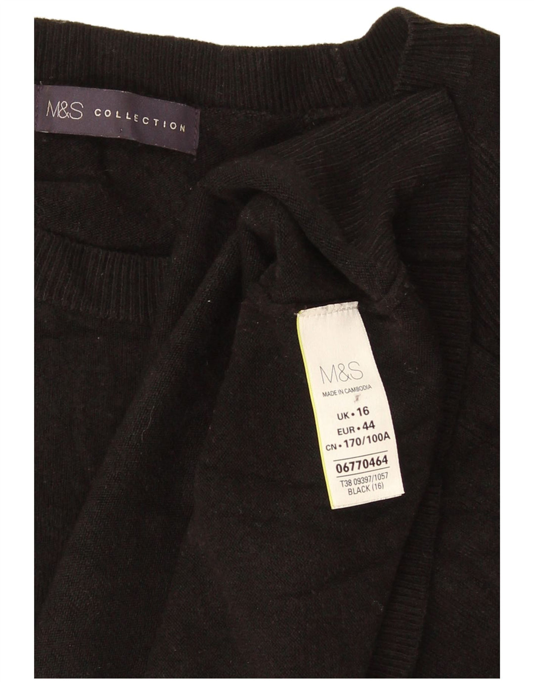 Marks & Spencer Dame sweater med rund hals DK 16 Stor sort akryl