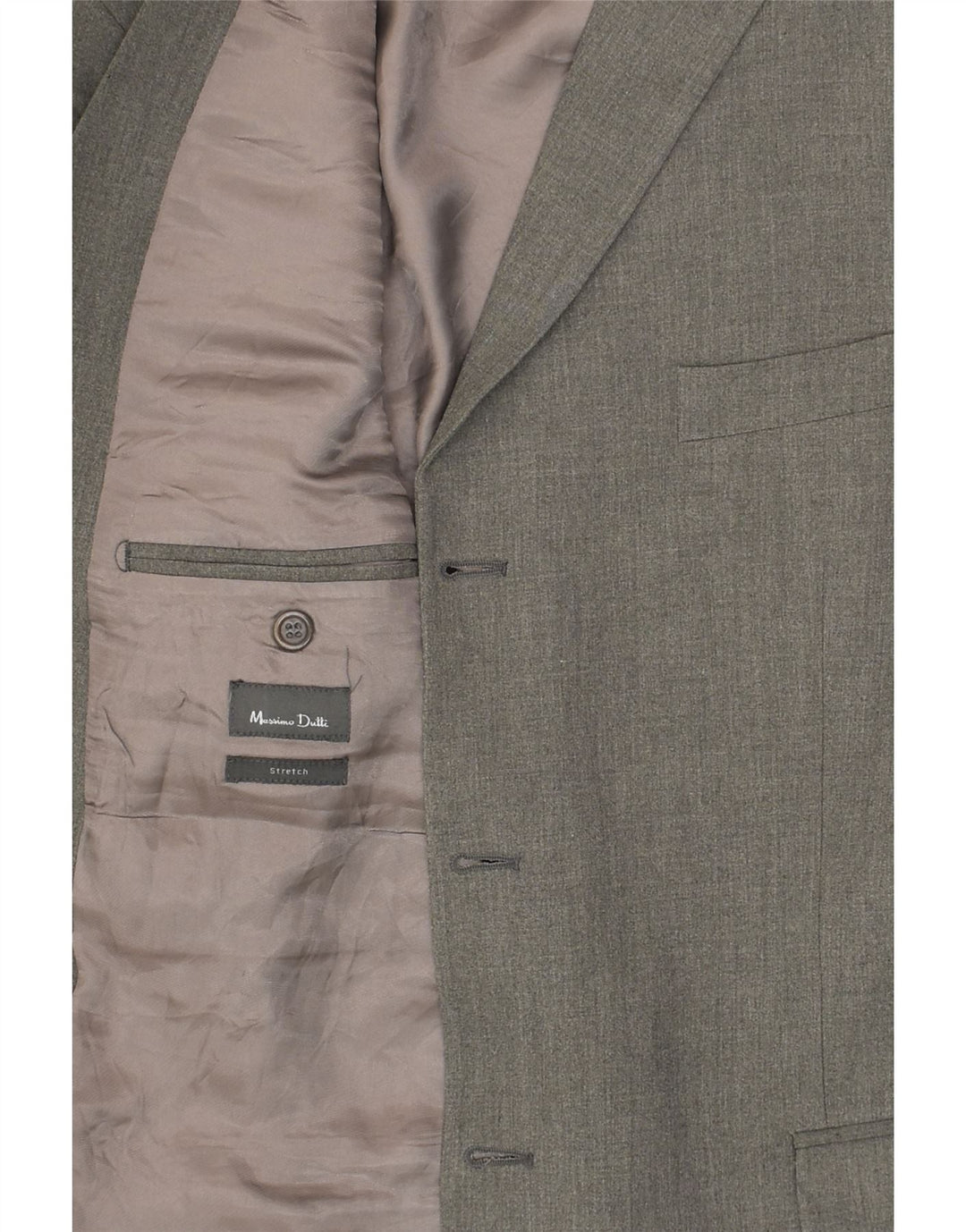 MASSIMO DUTTI Mens Stretch 3 Button Blazer Jacket UK 40 Large Grey | Vintage Massimo Dutti | Thrift | Second-Hand Massimo Dutti | Used Clothing | Messina Hembry 