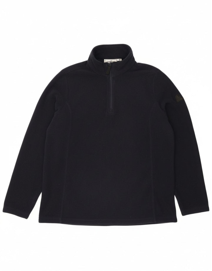TOG 24 Womens Zip Neck Fleece Jumper UK 14 Large  Navy Blue Polyester