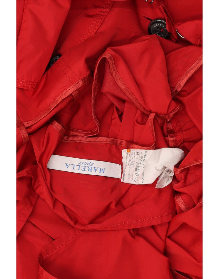 MARELLA Trench Coat til kvinder UK 10 Lille rød polyester