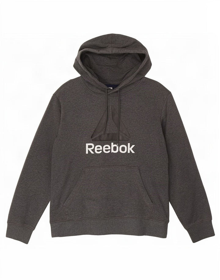 Reebok grafisk hættetrøje til mænd, lille grå flækket bomuld