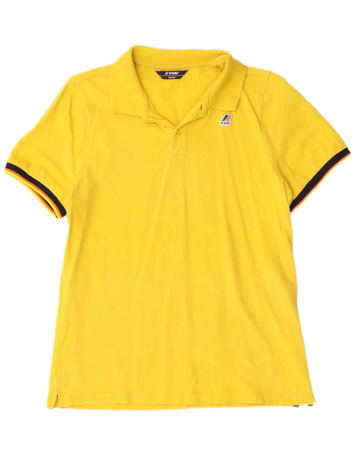 K-Way herre poloshirt mellem gul stribet bomuld
