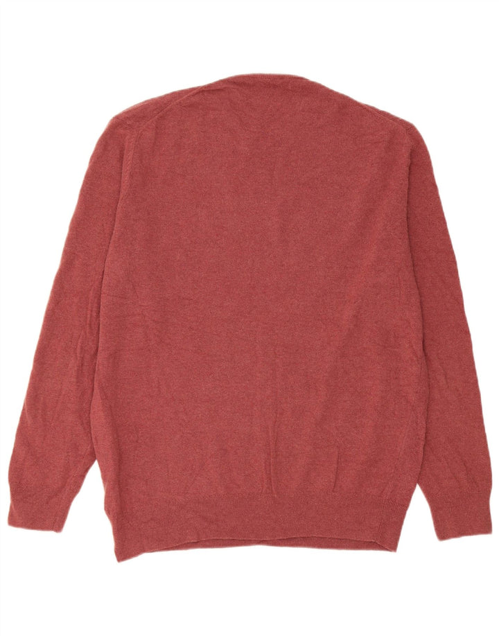 Zara Herre Crew Neck Jumper Sweater Large Bourgogne Polyamid