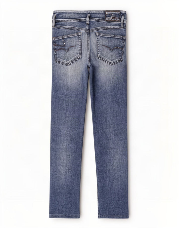 Diesel Dame Matic Slim Jeans W26 L28 Blå Bomuld