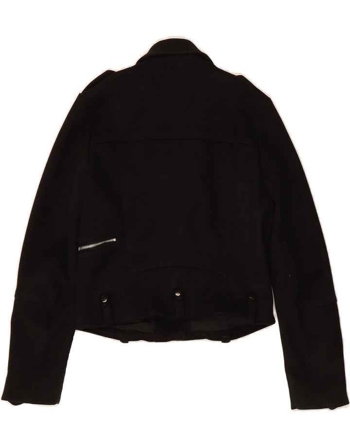 ZARA Womens Crop Biker Jacket UK 10 Small Black Polyester Vintage Zara and Second-Hand Zara from Messina Hembry 