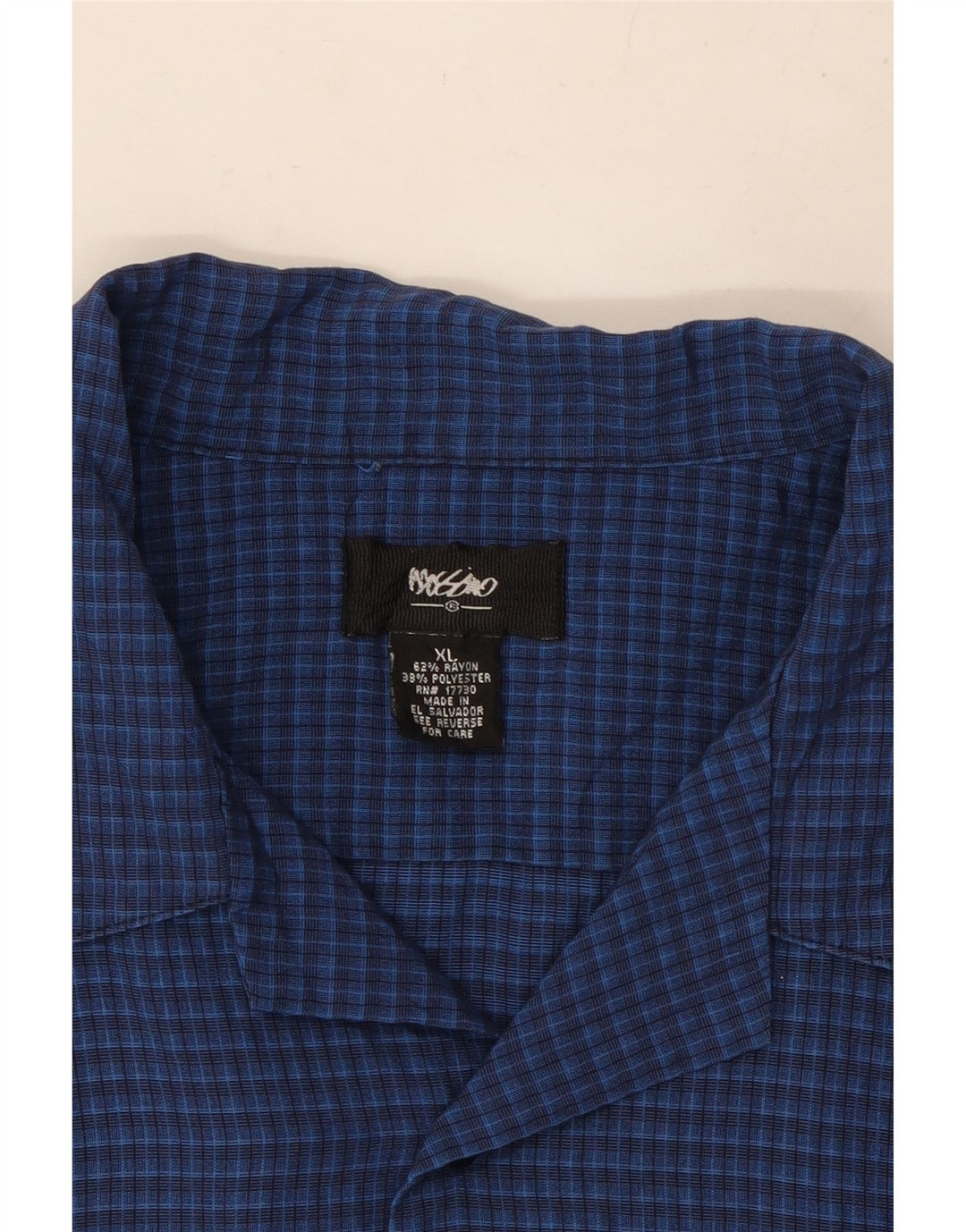 MOSSIMO Kortærmet Herreskjorte XL Blå Gingham Rayon