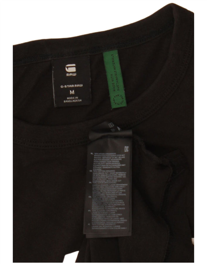 G-STAR Mens Graphic T-Shirt Top Medium Black Cotton
