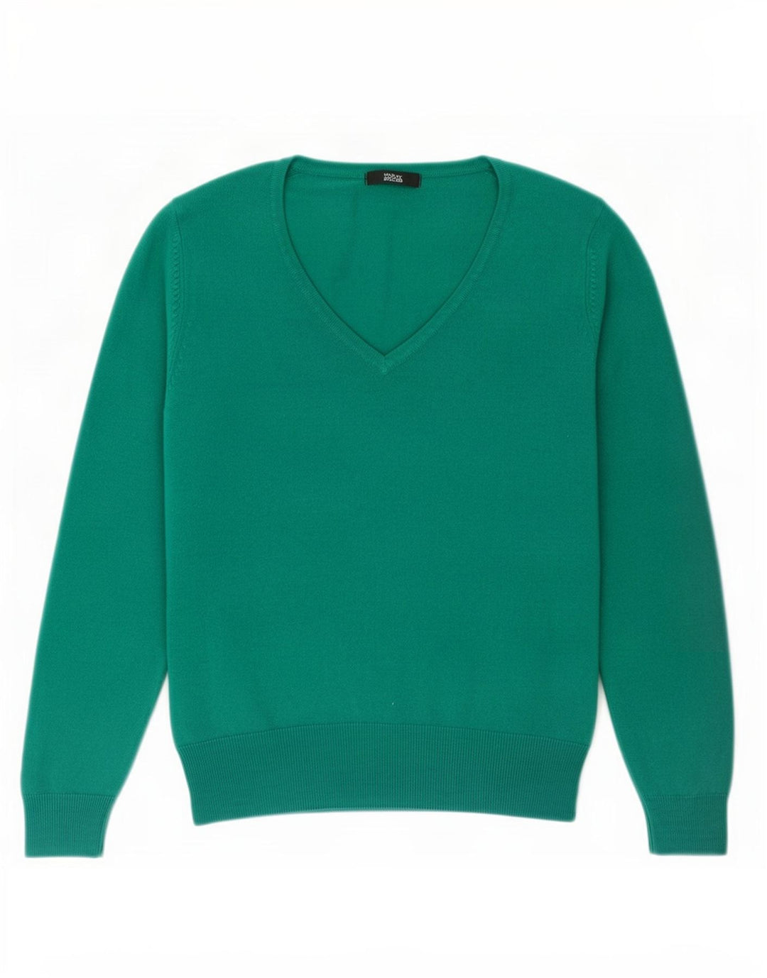 Marks & Spencer Dame V-hals sweater UK 14 Medium Grøn Akryl